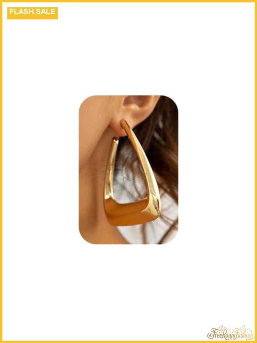 Big Punk Gold Hollow Triangle Hoop Dangle Drop Earrings Geometric Gothic
